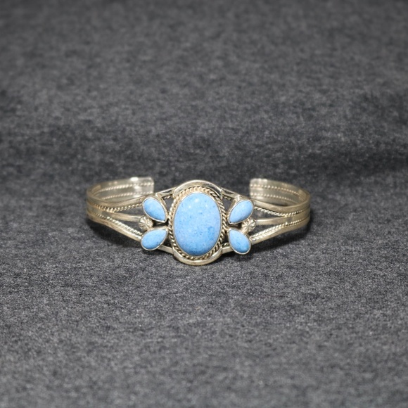 vintage handmade 925  sterling silver native turquoise Bracelet cuff - Picture 2 of 9